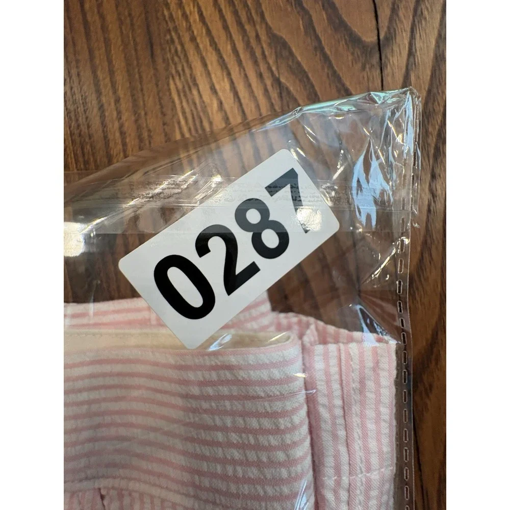 J Crew Shorts Mens 36 Seersucker Striped Pink White Cottagecore Preppy Coastal